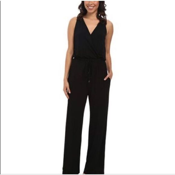 Vince Camuto Black, Tie Front, Tank Jumpsuit Size 2 - Picture 11 of 11